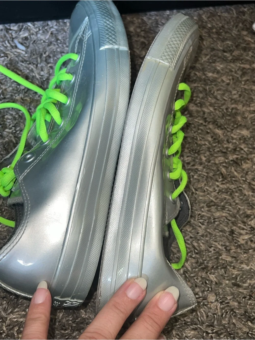 Converse metallic grey shoes woman size 9.5 - Picture 4 of 6
